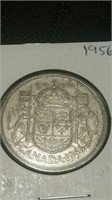 1956 Canada Silver 50 Cent Coin