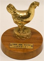 Vintage 1960 Chicken Goal Buster Trophy