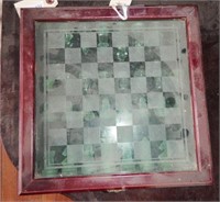 Lot #152 - Miniature glass desktop chess set