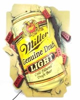 Vintage Miller Genuine Draft Beer Can Bar Sign