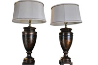 2 Painted Urn Lamps