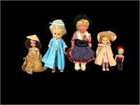 5-Small Vintage Plastic Dolls
