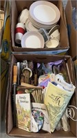 Two box lots, miscellaneous kitchen items, large
