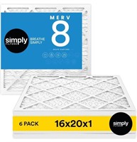 MERVFILTERS, 6 PACK OF 16 X 20 X 1 AIR FILTERS,