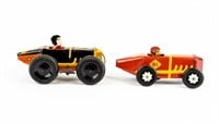 Lot of 2 Vintage Marx Tin Litho Toy Race Cars