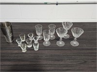 Cut Glass Bar Glasses and Shot Glasses