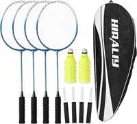 HIRALIY Badminton Rackets Set of 4 (Blue)