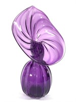 Amethyst Glass Jack In Pulpit Vase Signed 10"
