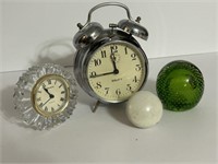 Shannon crystal desk clock and alarm clock