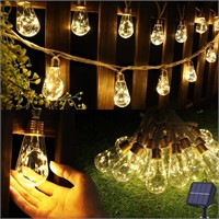 Solar Outdoor String Lights, 20Ft Vintage Rope Hem