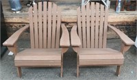 Pair Brown Adirondack Chairs