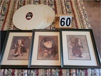 Group of Santa Pictures ~ Round Artist Canvas
