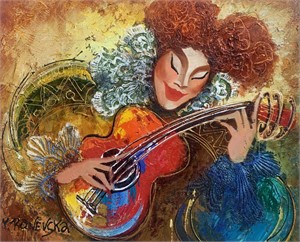 Ronevsko- Original painting on canvas  "Musician"