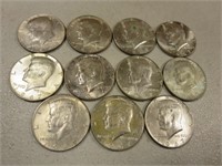 (11) 1967-69 Kennedy Silver Half Dollars 40% D