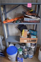 Metal shelf and contents