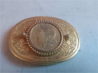 Beautiful belt buckle with 1921D silver dollar