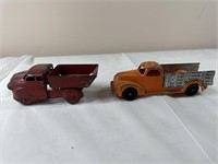 2 vintage die cast toy truck