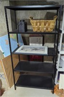 6' metal shelf and contents
