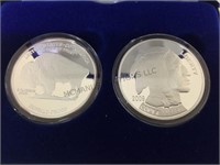 PAIR OF 2009 COPY BUFFALO SILVER PROOFS W/CASE