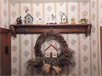 Wall Hanging Shelf - 43", Birdhouse Décor,