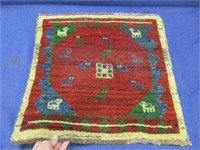 small mid-east wool rug  - 22in x 22in