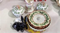 Group lot of kitchen china including shell &