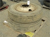 (2) 11R24.5 Tires & Rims