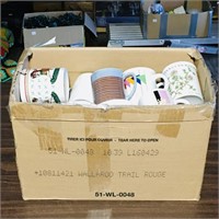 Box Lot Of Assorted Ceramic Mugs