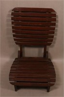 Vintage Wooden Folding Canoe Seat, 16" Wide x 23"