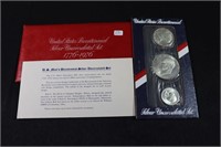 1976 Silver Uncirculated Set: Dollar, Half, Quarte