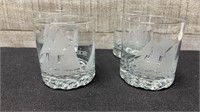 4 Vintage Bluenose II Frosted Bar Glasses