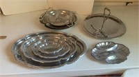 Assorted silver trays