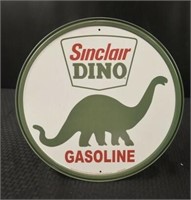 Sinclair Dino Gasoline Round Tin Sign