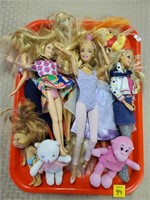Tray Lot of Barbies, Mattel, Dolls