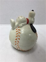 Peanuts Snoopy on Baseball Coin Bank