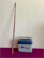 Vintage Fly Rod Fishing Pole,  Gott Sportcooler 12