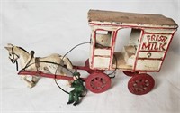 CAST IRON FRESH MILK WAGON TOY