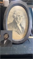 Vintage George Washington & Tintype of unk