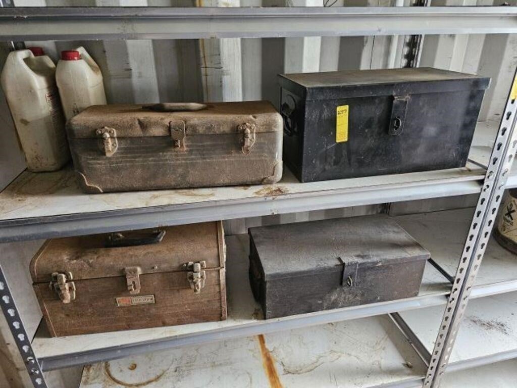 4 Old Metal Toolboxes