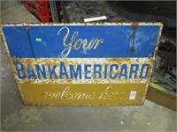 2 SIDED METAL BANKCARD SIGN  16 X 23