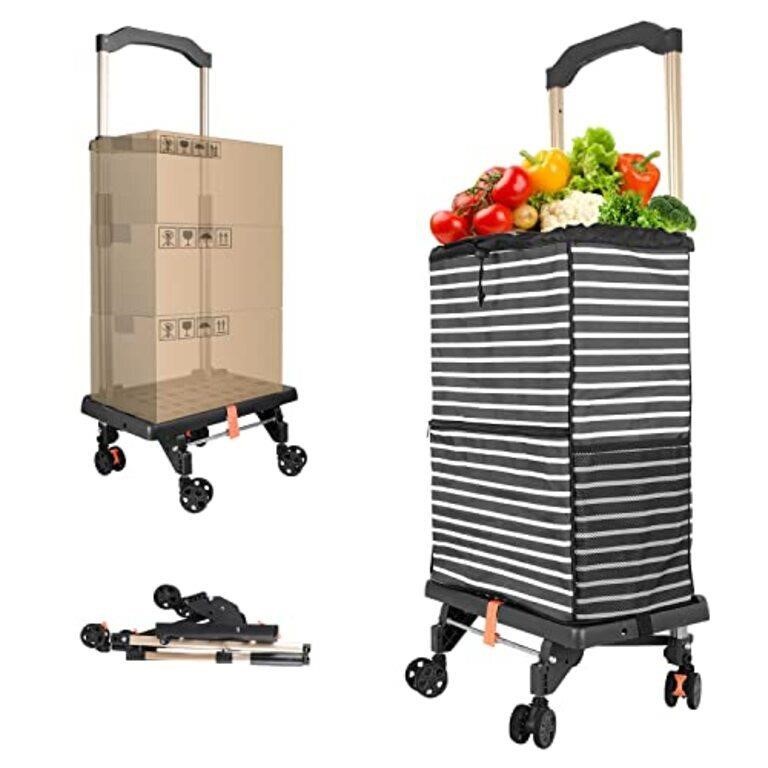 SELORSS Foldable Shopping Cart with 360\xb0