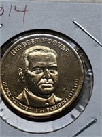 Gold Plated 2014 Herbert Hoover Presidential Dolla