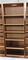 Teak six tier contemporary bookcase 83” x 30”