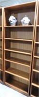 Teak six tier contemporary bookcase 83” x 30”