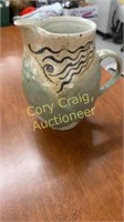 Artist made ceramic pitcher