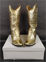 A.B. Lambdin Metallic Leather Cowgirl Boots