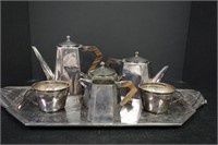 1920's Art deco silver French coffee & tea set