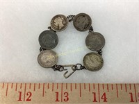 British silver coin bracelet 19th/20th centuries