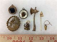 Victorian jewelry - gold filled fob pendant with