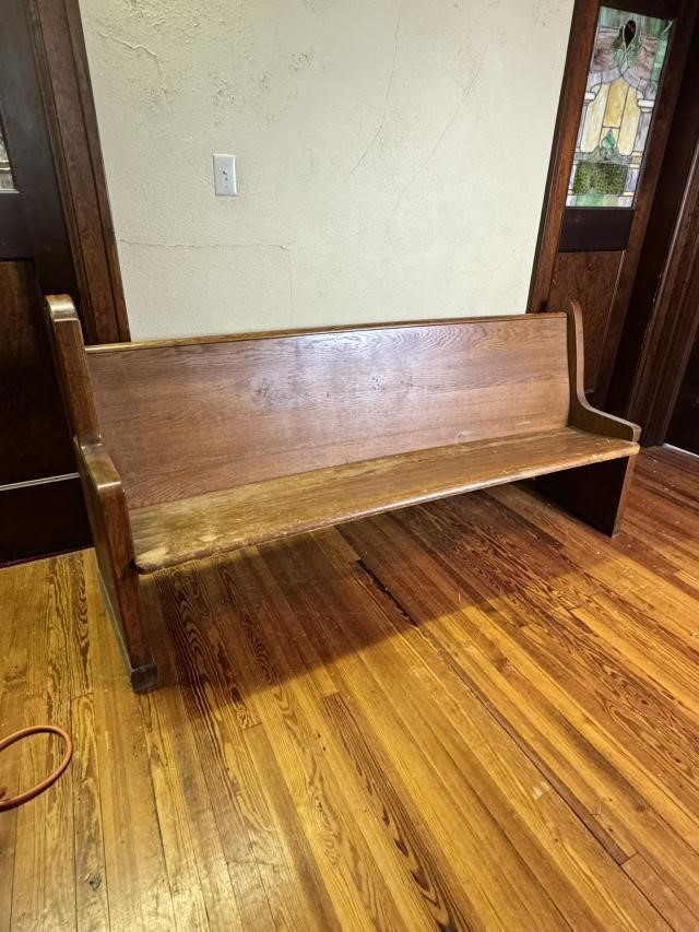 Vintage Wooden Church Pew #1  79 1/2 inches long